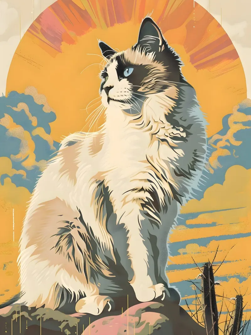 Ragdoll Katze pellicola backlit da WILD ART