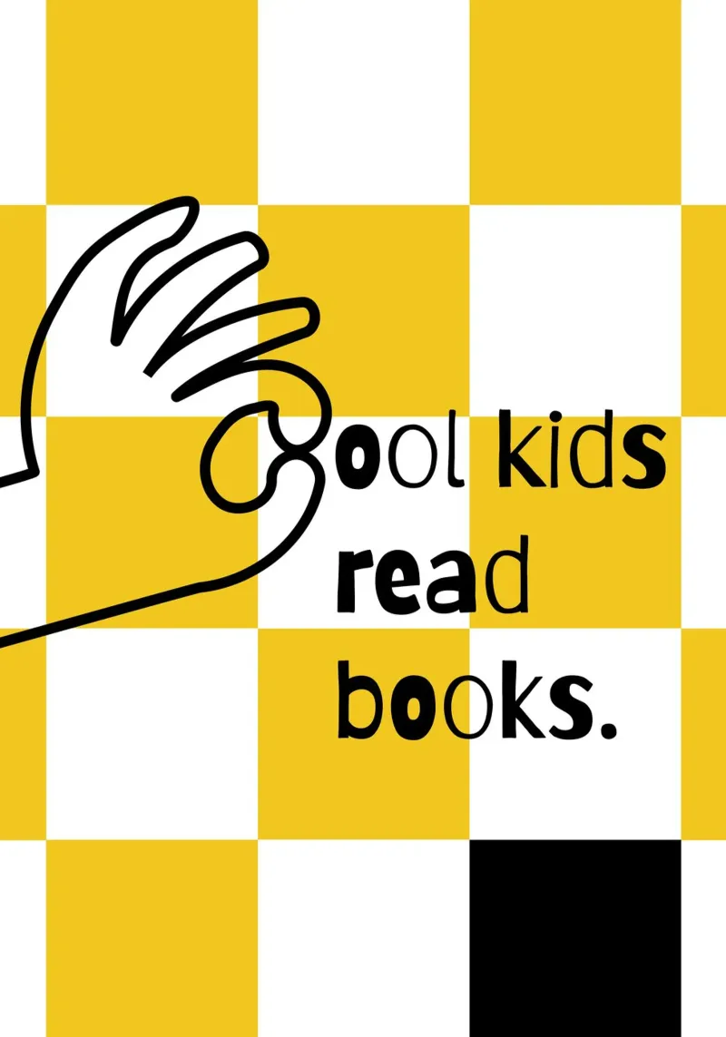 cool kids read books. poster con telaio in plastica da FRICKE DESIGN