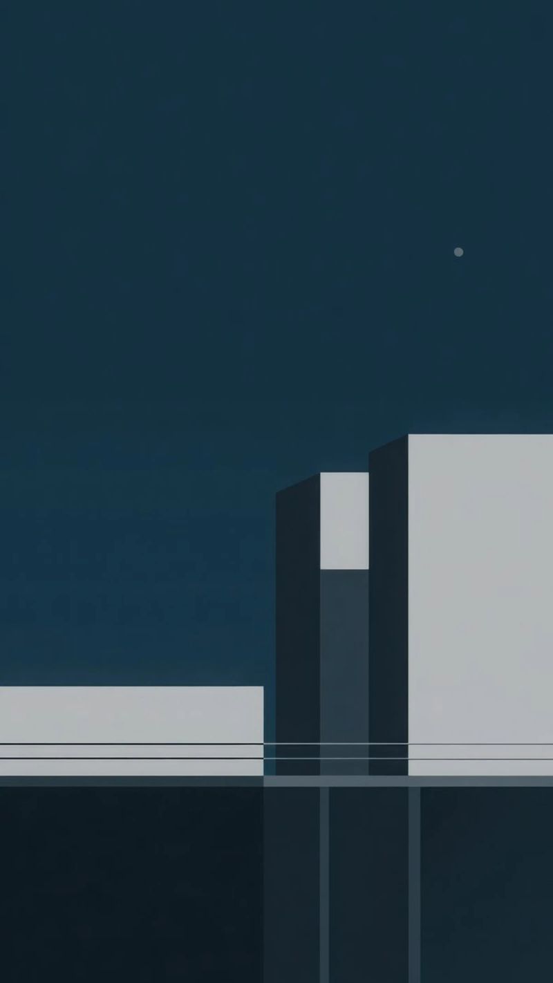 Stille von Oslo - Nächtliches Architekturplakat Poster von Minimalistic