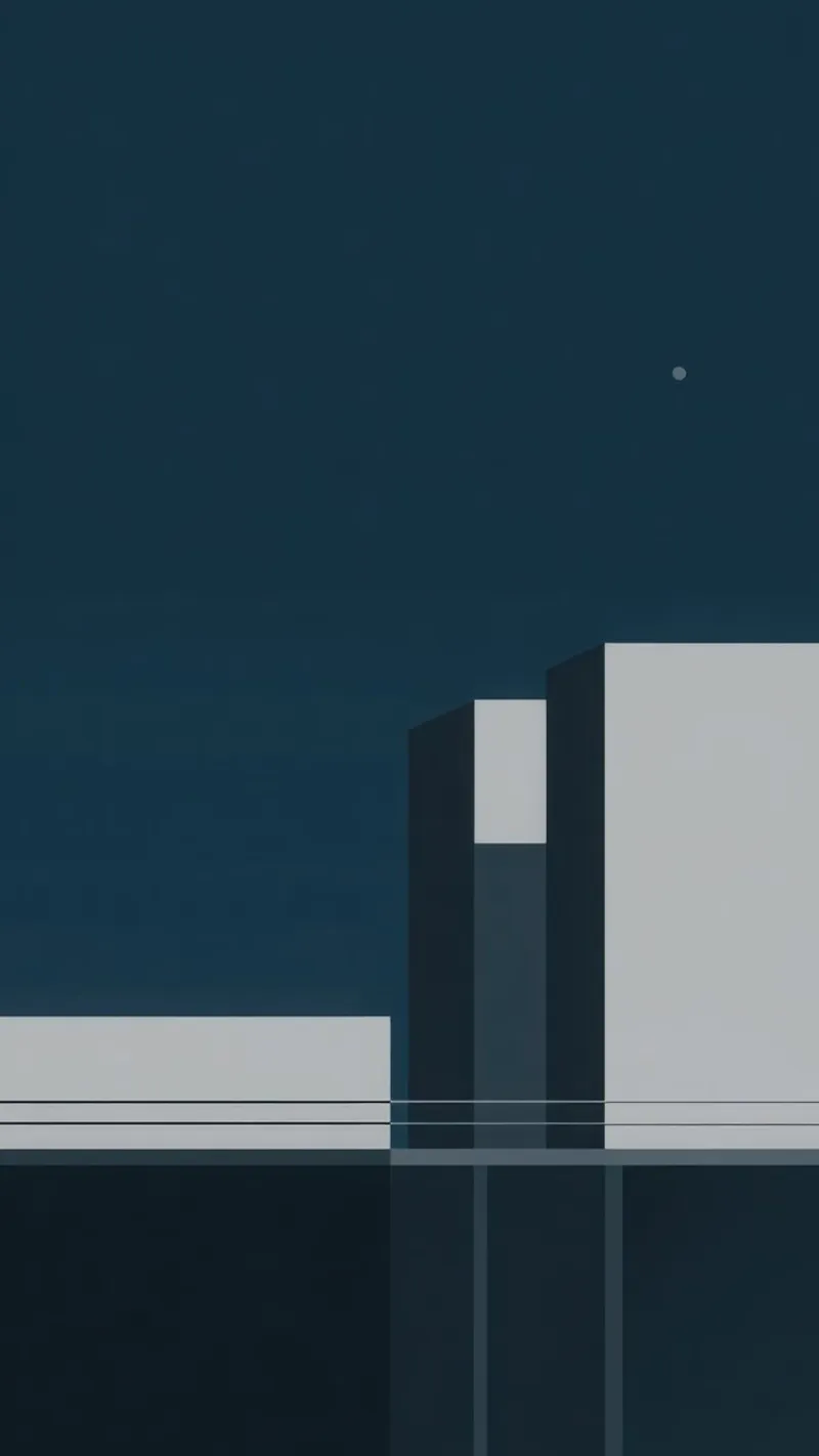 Il silenzio di Oslo - Poster architettonico notturno alluminio dibond da Affiches Minimalistes