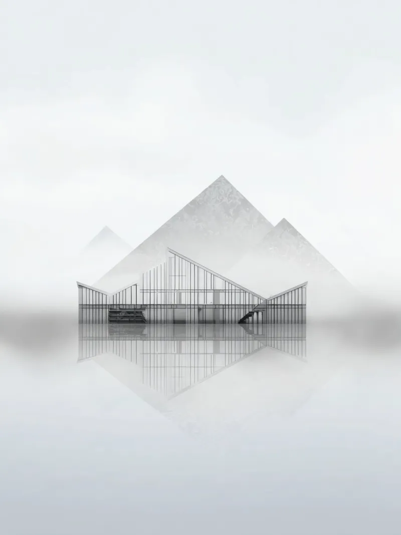Reflets d’Arctique – Reine entre brume et verre plexiglas de Affiches Minimalistes