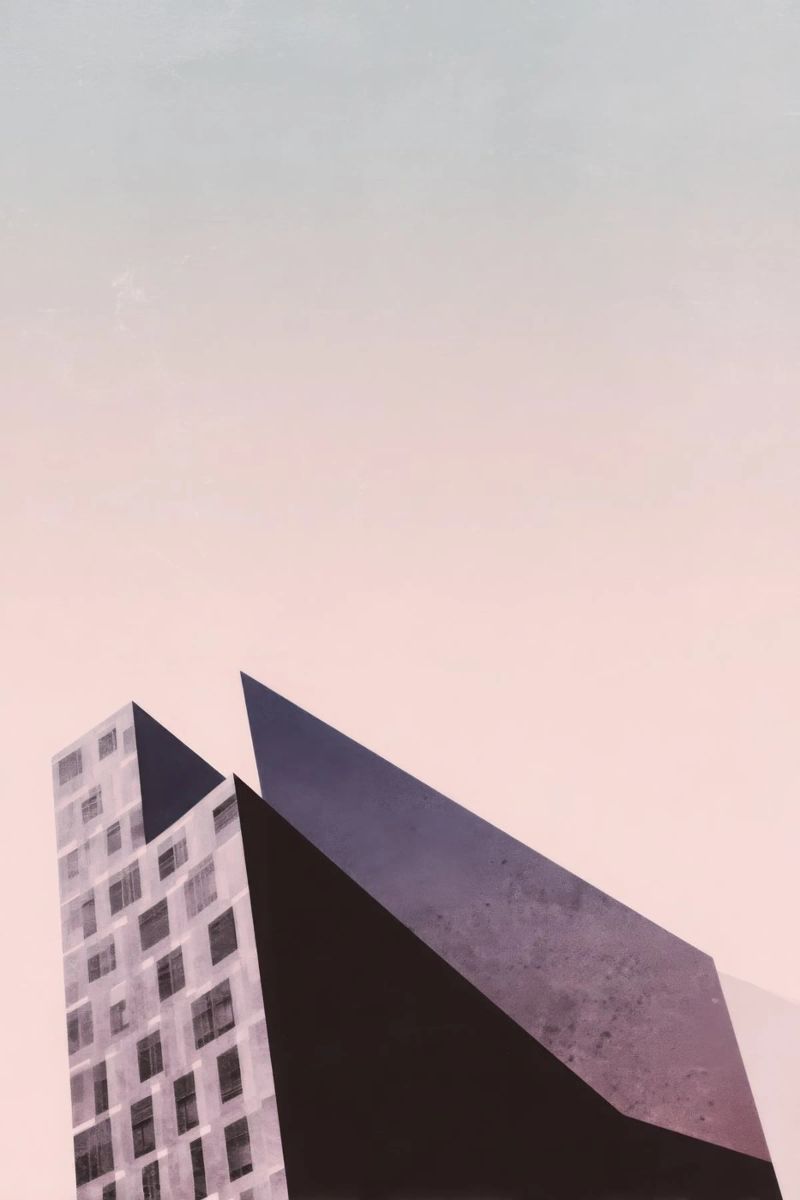 Pink geometry - Copenhagen sharp and soft canvas by Minimalistic