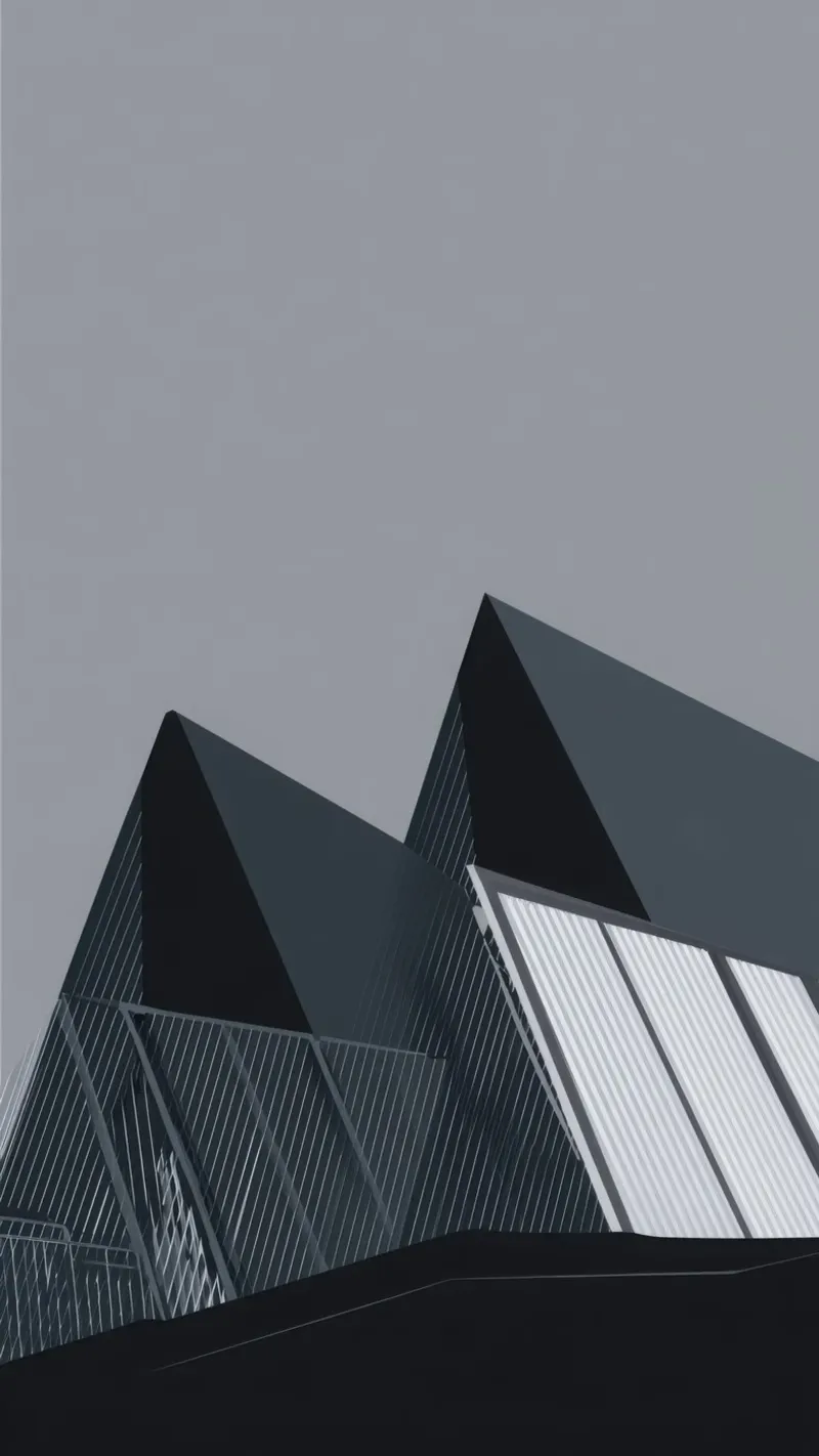 Reykjavik Oblique - Angoli freddi e luce cruda poster con telaio in alluminio da Affiches Minimalistes