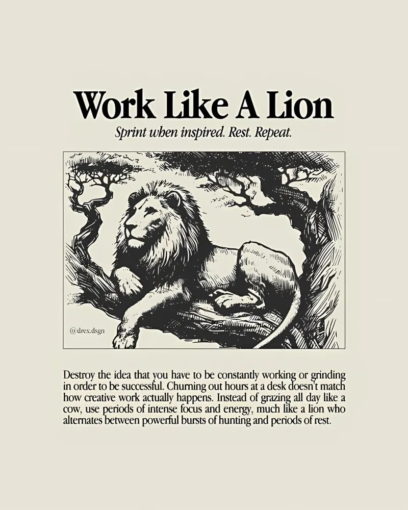 Trabajar como un león metacrilato de Minae
