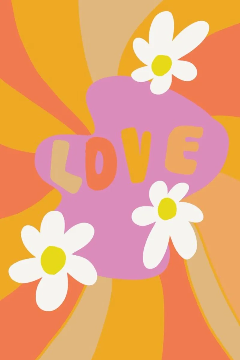 Love 60s 70s Daisy alluminio dibond da Vasare Nar
