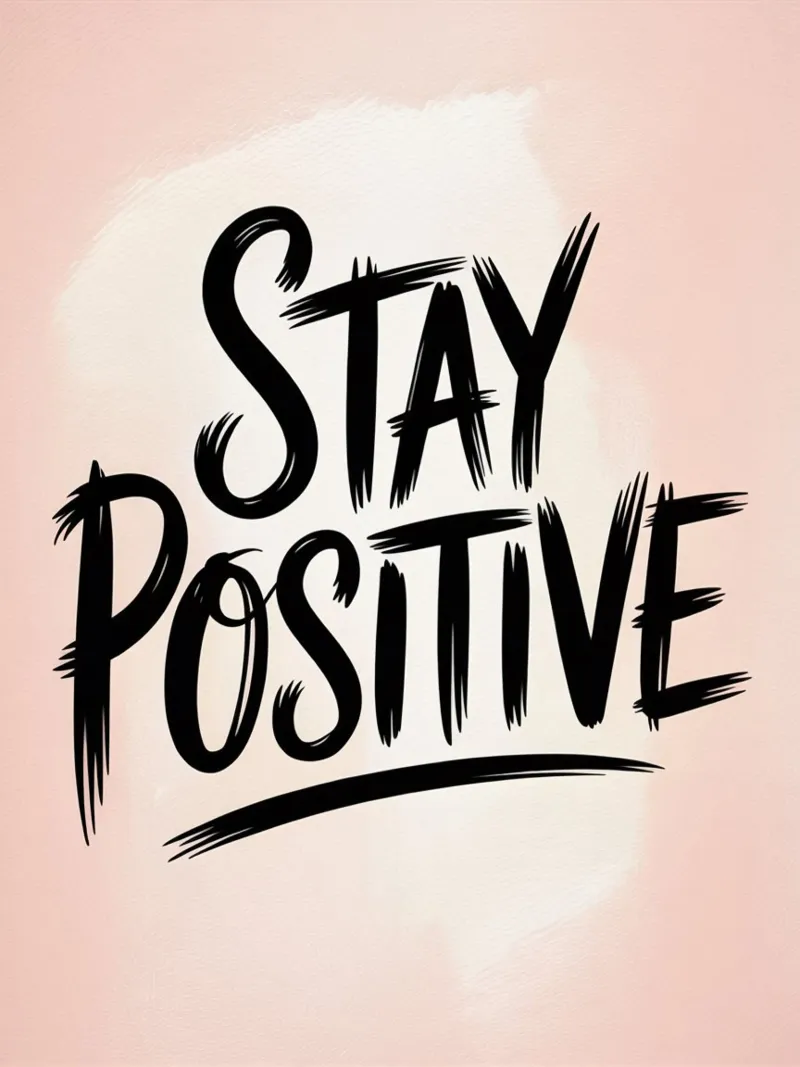 Stay Positive - Stampa minimalista in grassetto con scritte a pennello pellicola backlit da logic