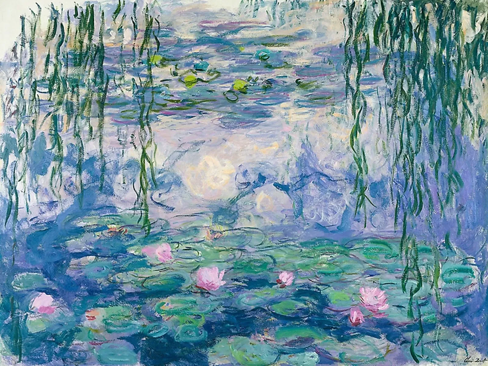 Water Lilies Claude Monet Fine Art pellicola backlit da Top Art
