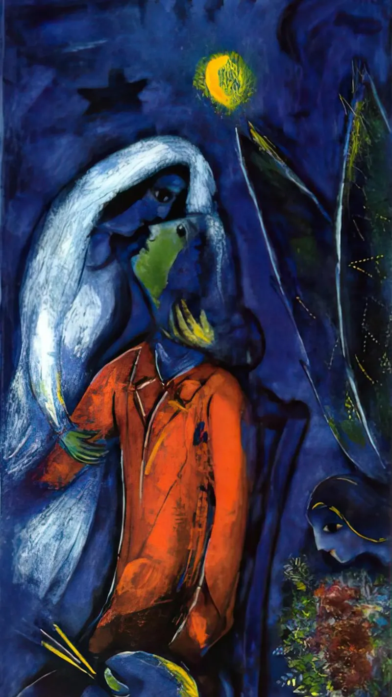 Marc Chagall Liebende bei der Brücke Hahnemühle von MC Exhebition