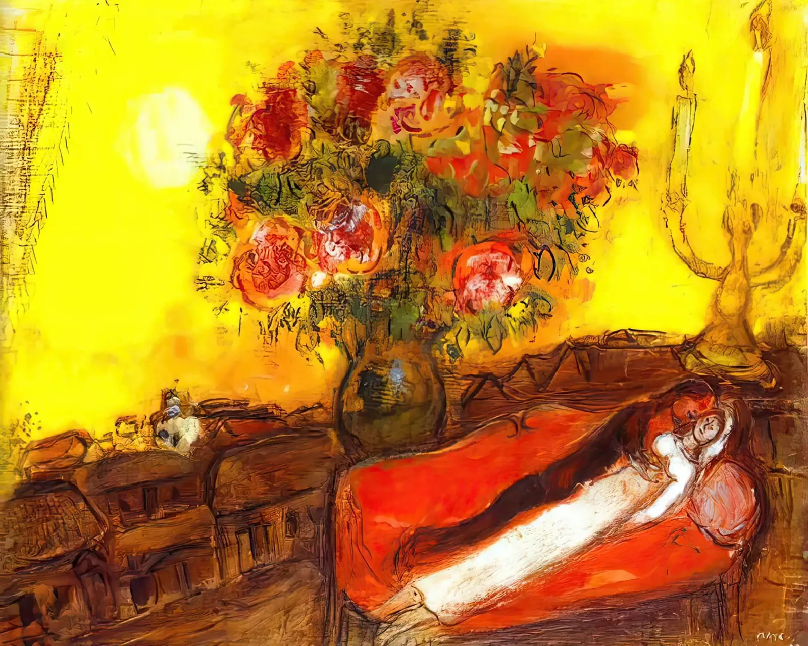 marc Chagall Il cielo si infiamma pellicola backlit da MC Exhebition
