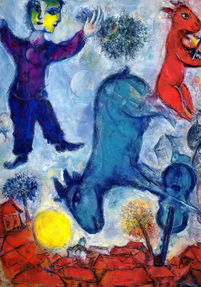 marc Chagall Vacche su Vitebsk carta hahnemühle da MC Exhebition