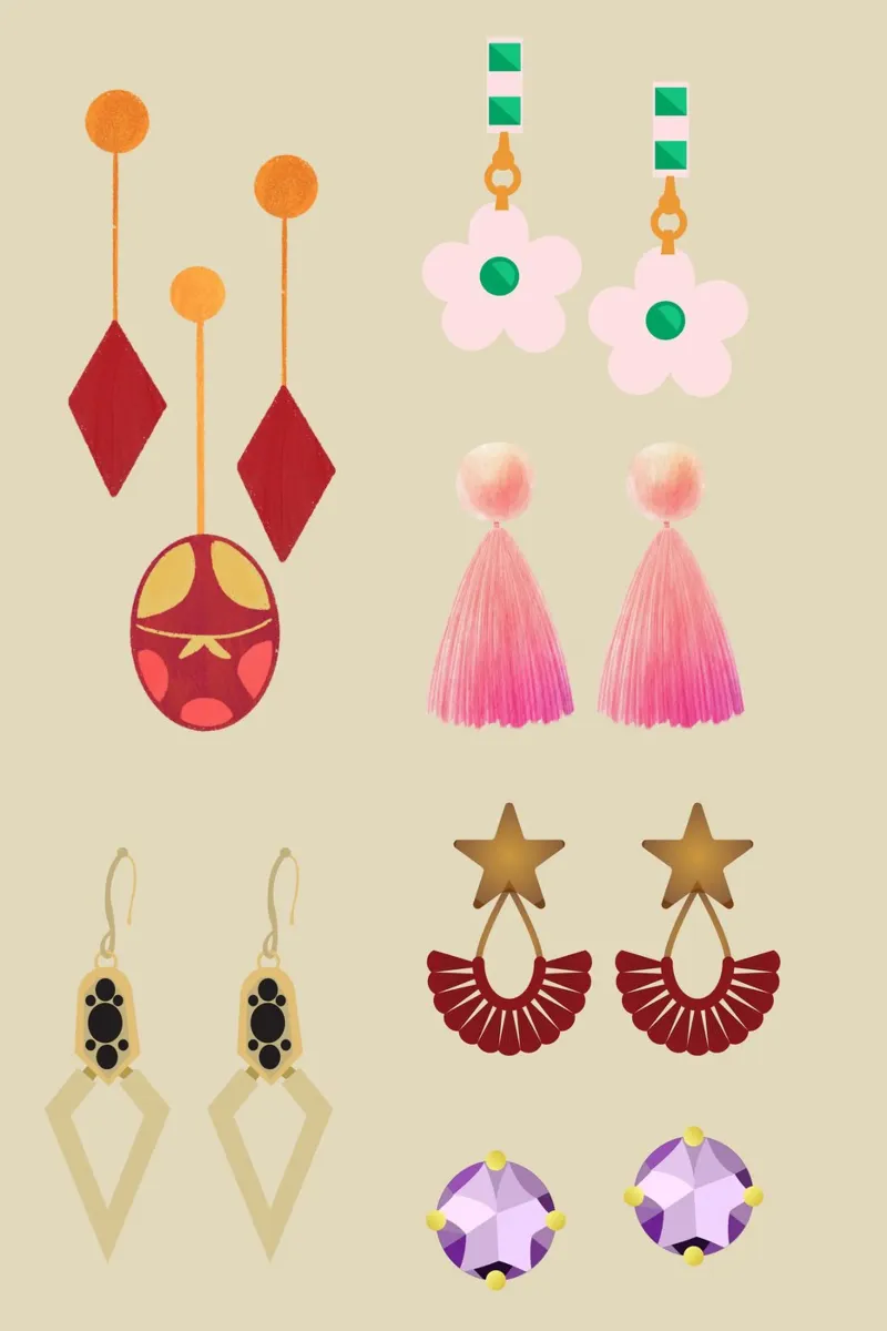 Earrings poster with plastic frame by AESTHETIC VIBES by Isabel