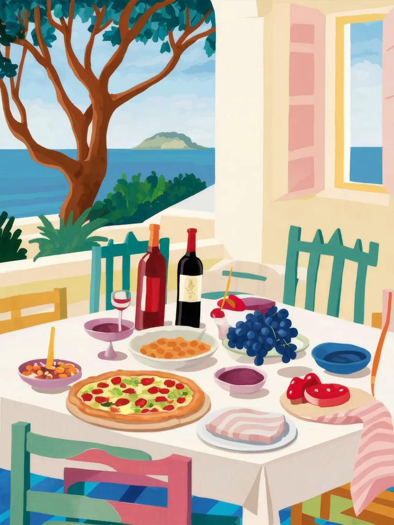 Pranzo in riva al mare Harmony pellicola backlit da Aurora Muse