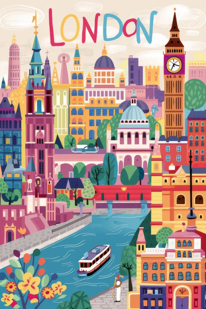 Fascino stravagante di Londra poster con telaio in alluminio da Aurora Muse