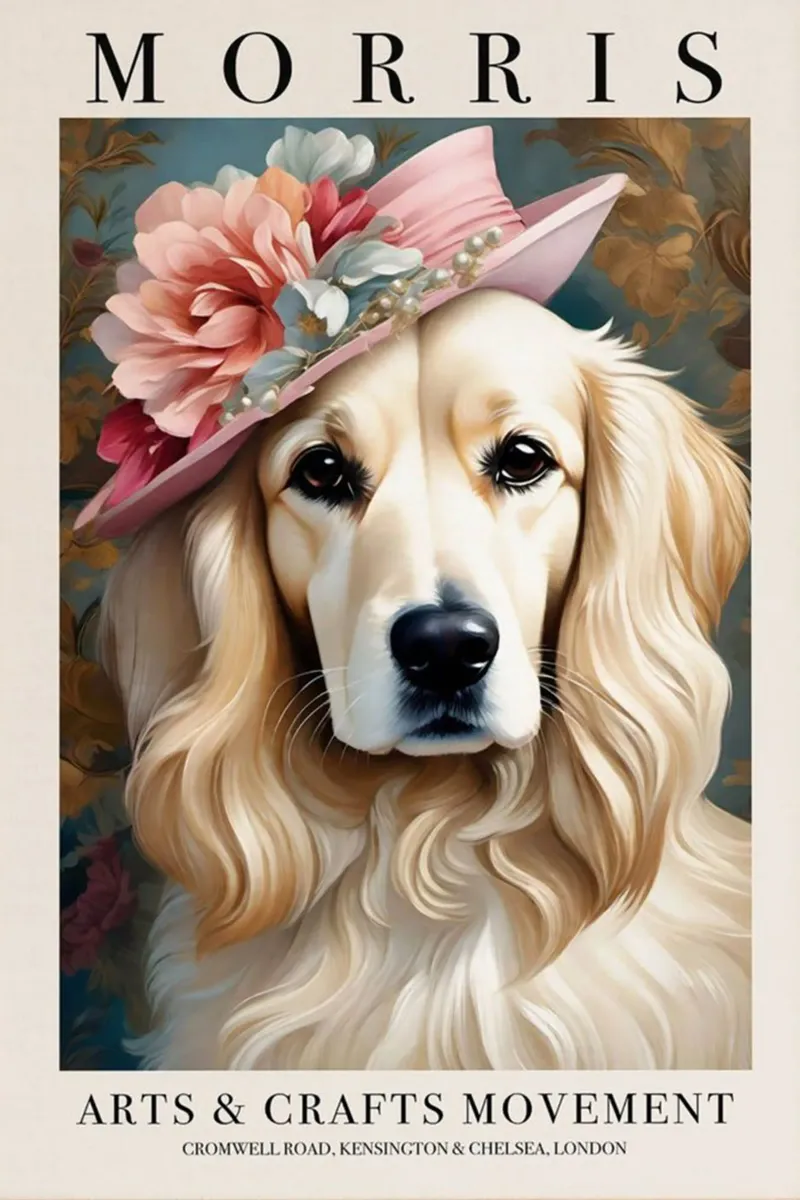 tocado pétalos de perro william morris metacrilato de komo store
