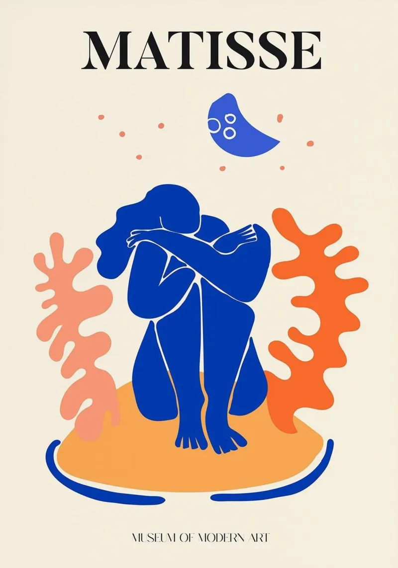 matisse-een vrouw die zittend in slaap valt canvas met Baklijst van sazkia art