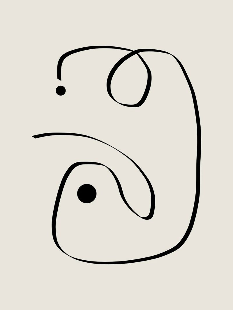 Figure with lines in beige I plexiglass da Imaginative