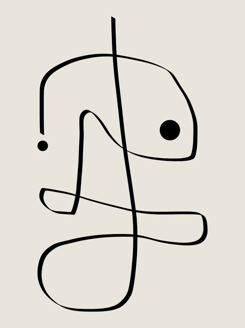Figure with lines in beige II plexiglass da Imaginative