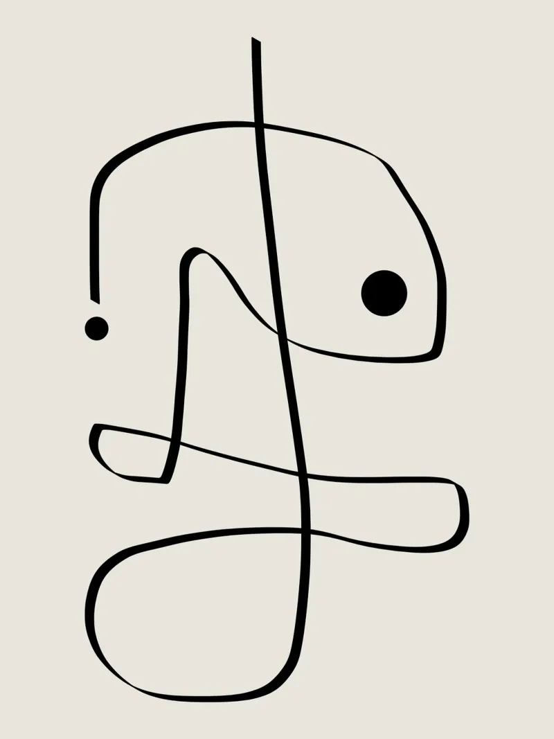 Figure with lines in beige II lámina retroiluminada de Imaginative