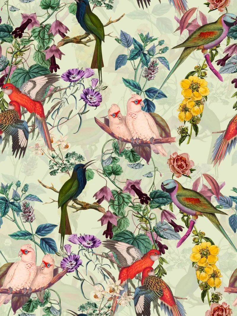 FLORAL AND BIRDS XII-II poster con telaio in plastica da burcukorkmazyurek