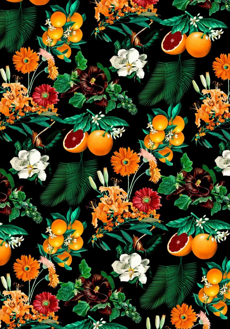 Fruits and Floral Pattern pellicola backlit da burcukorkmazyurek