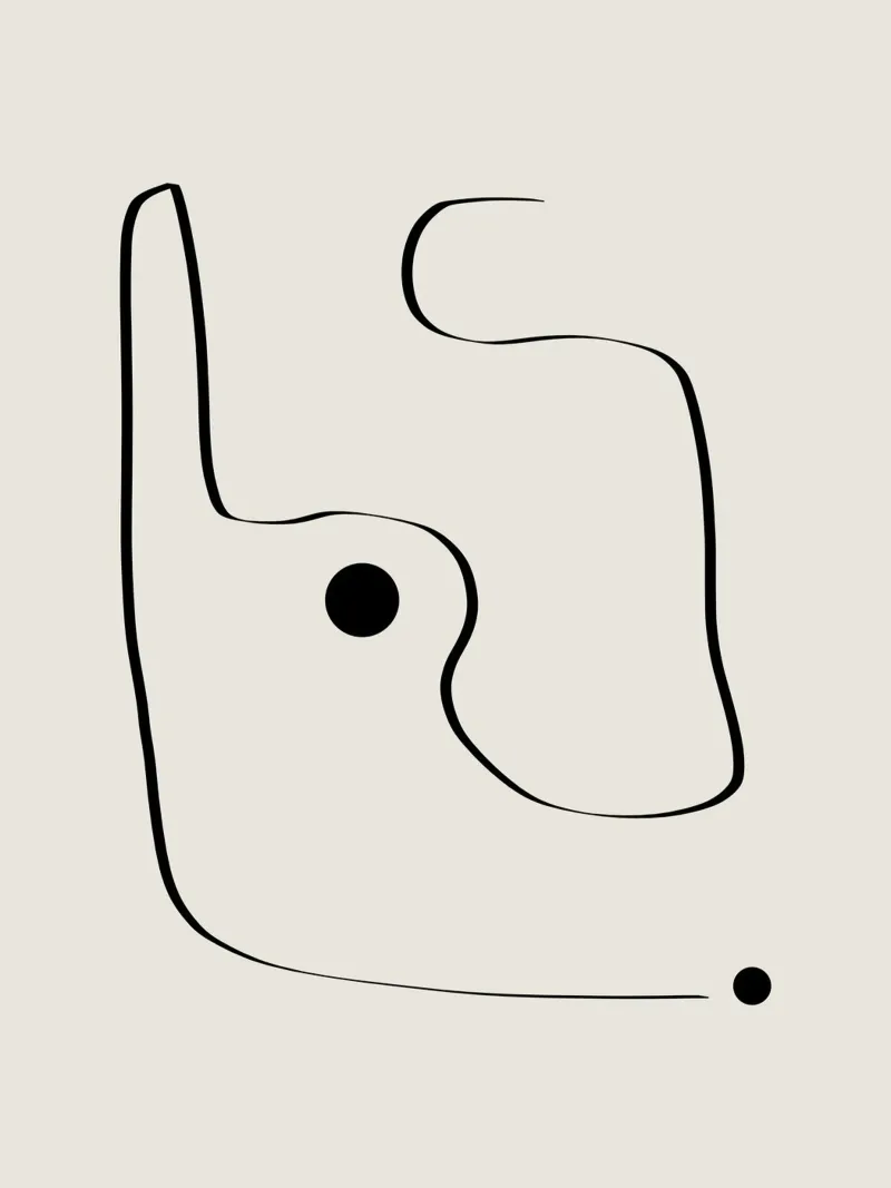 Figure with lines in beige III carta hahnemühle da Imaginative