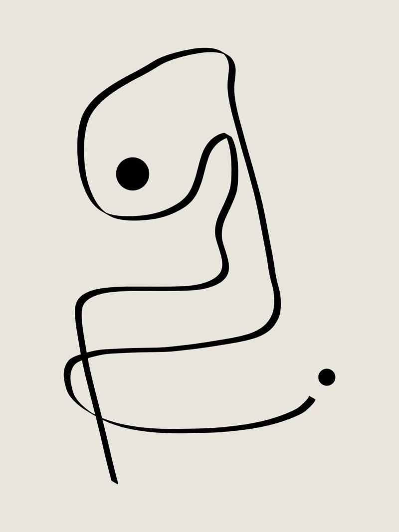 Figure with lines in beige IV plexiglass da Imaginative