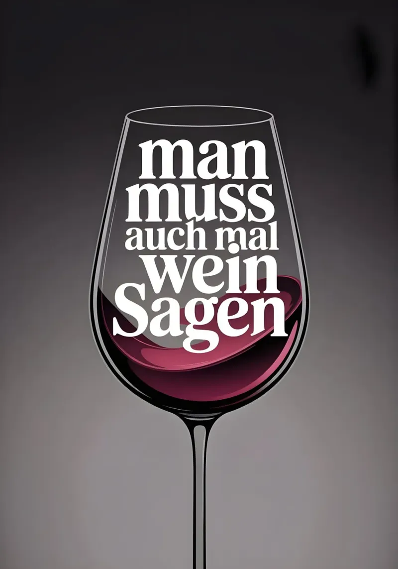 Auch mal Wein sagen plexiglass da Aphorismiker