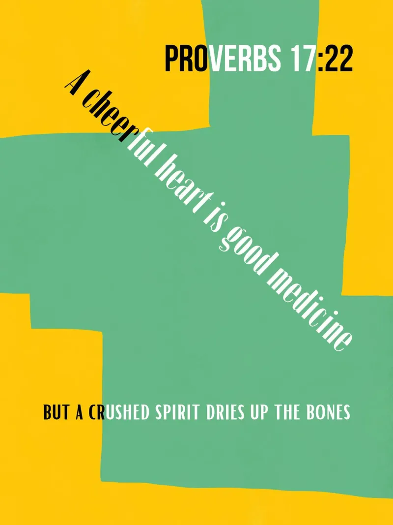 Versetto biblico Proverbi 17 22 poster da Little Dean