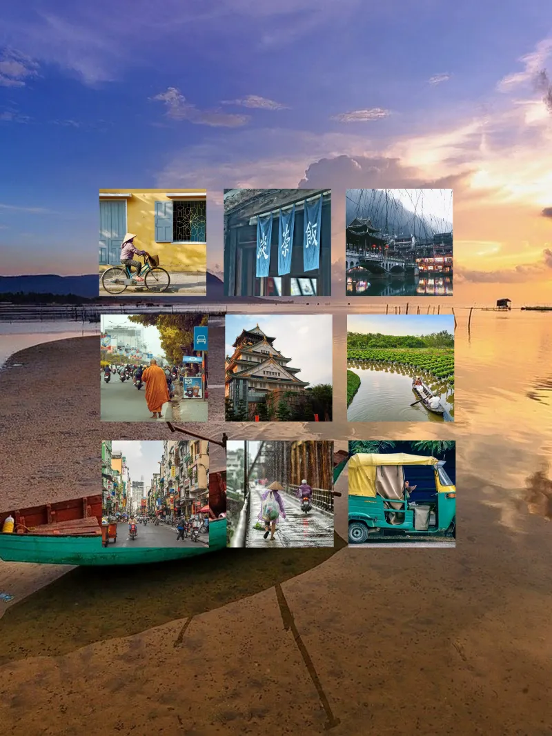 Travel-Memories (by you) poster con telaio in alluminio da FXDK