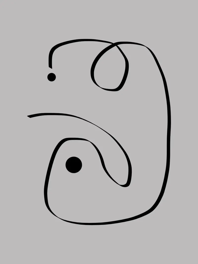 Figure with lines in taupe I Hahnemühle von Imaginative