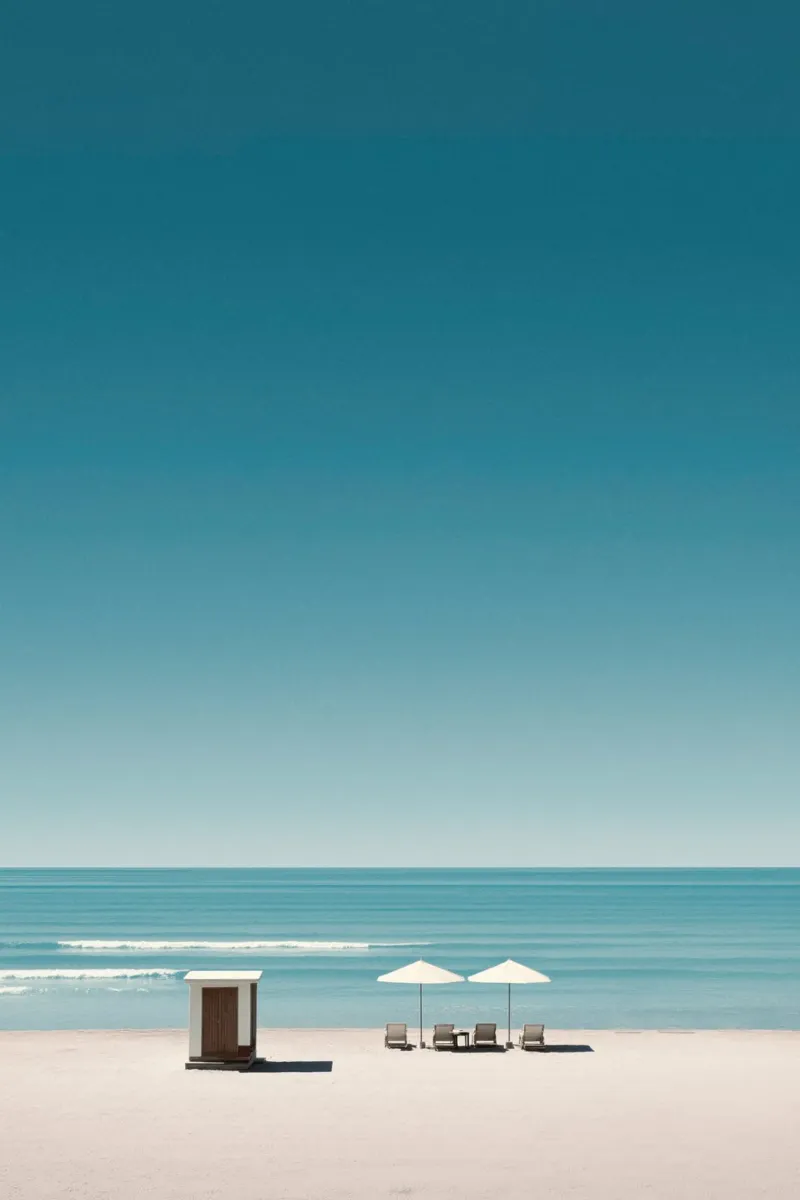 Spiaggia con Cabana plexiglass da Indigo Tides Art