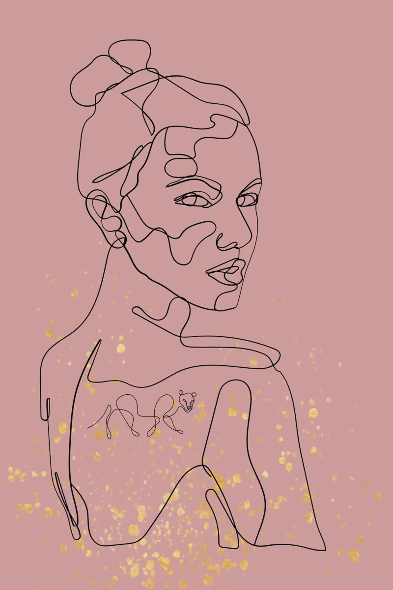 Gold Beauty poster with wooden frame by AESTHETIC VIBES by Isabel