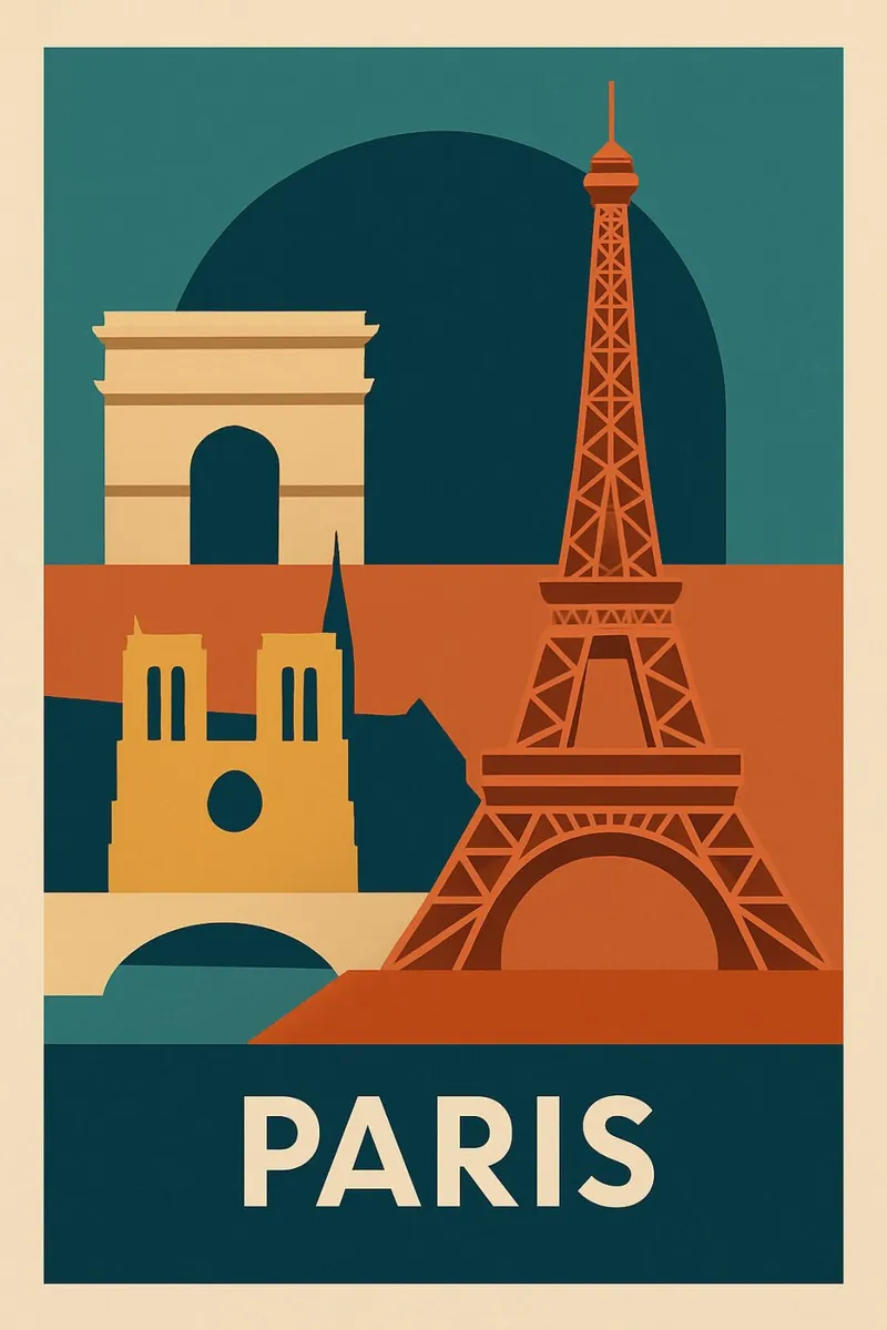 Paris graphique - Contrasting icons canvas by JETLAG | affiches voyage