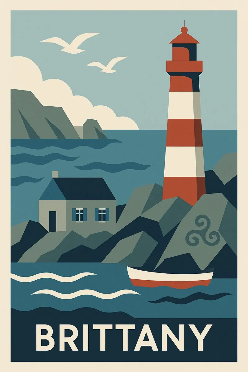 Brittany – Le vent, la mer, le granit carta hahnemühle da JETLAG | affiches voyage