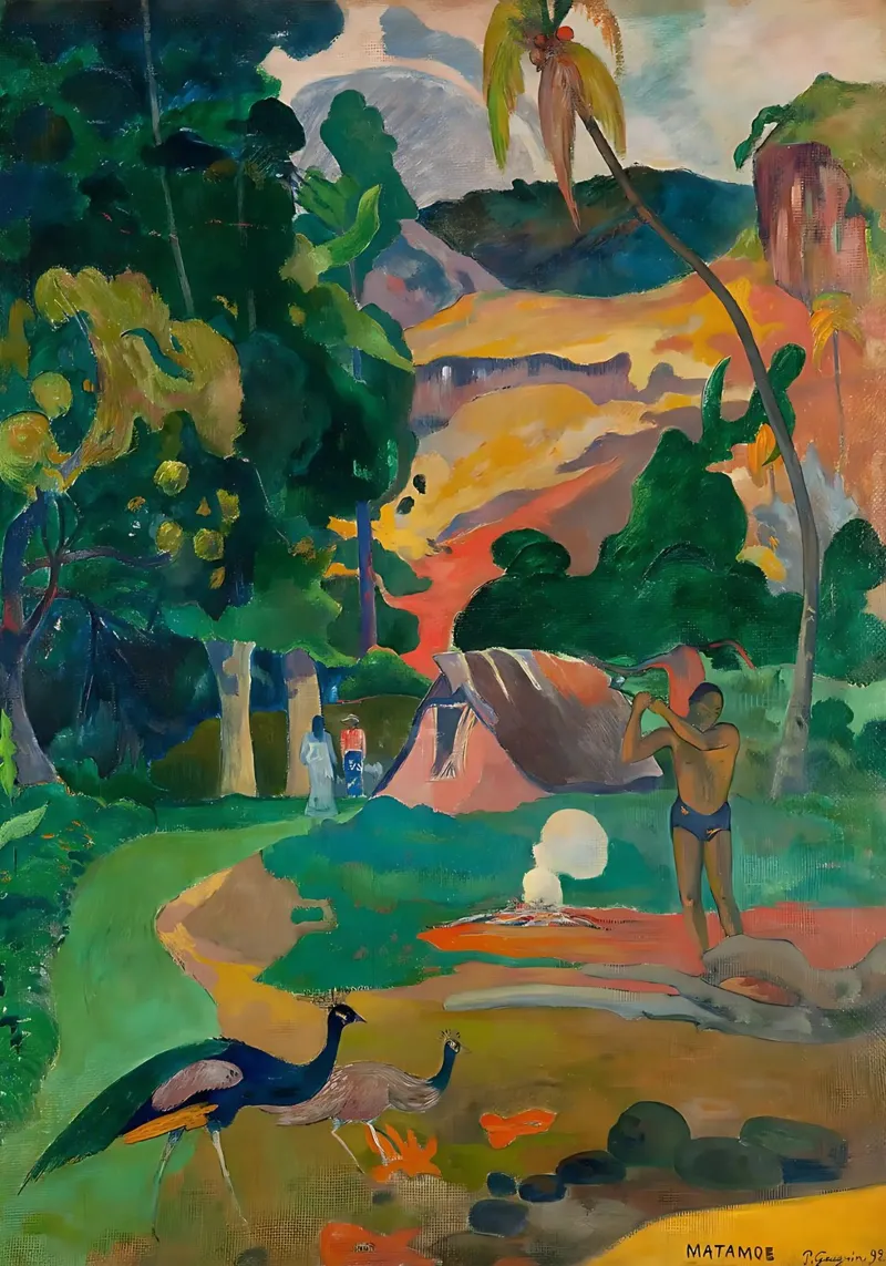 Paesaggio con pavoni (Morte), Paul Gauguin pellicola backlit da tokovictory