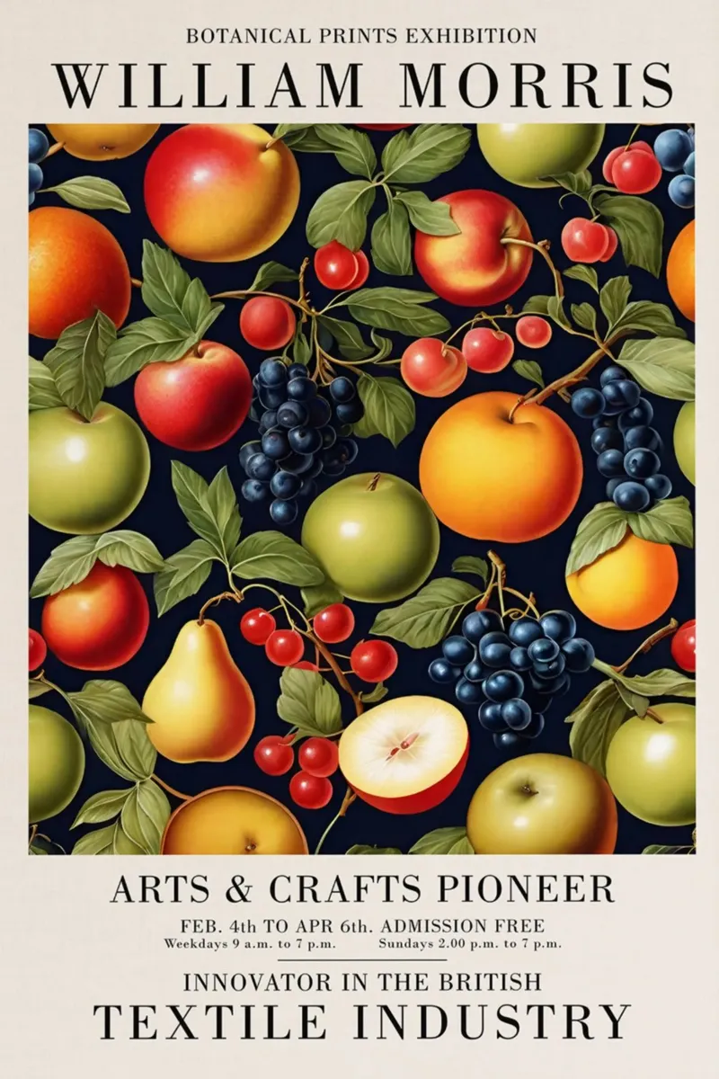 appels perziken kunst ambachten william morris canvas met Baklijst van komo store