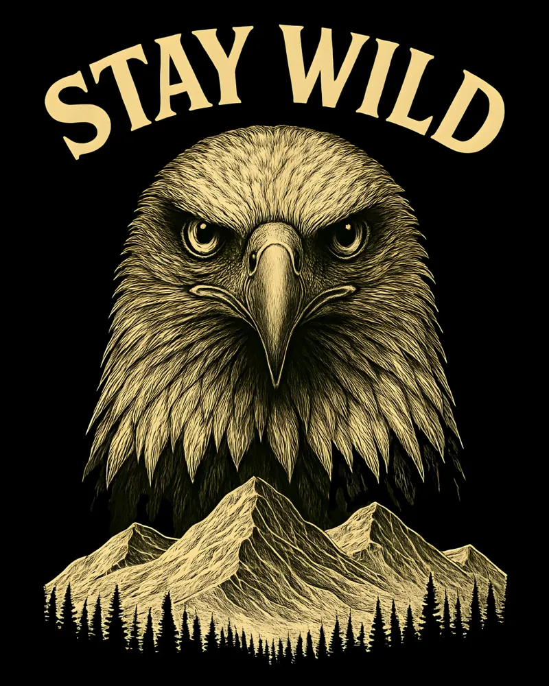 Stay Wild - Restez Sauvage - Aigle Majestueux pellicola backlit da LM2KONE