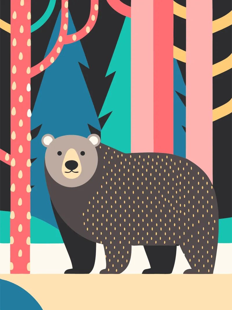 bear vector imagination canvas by kamilaze