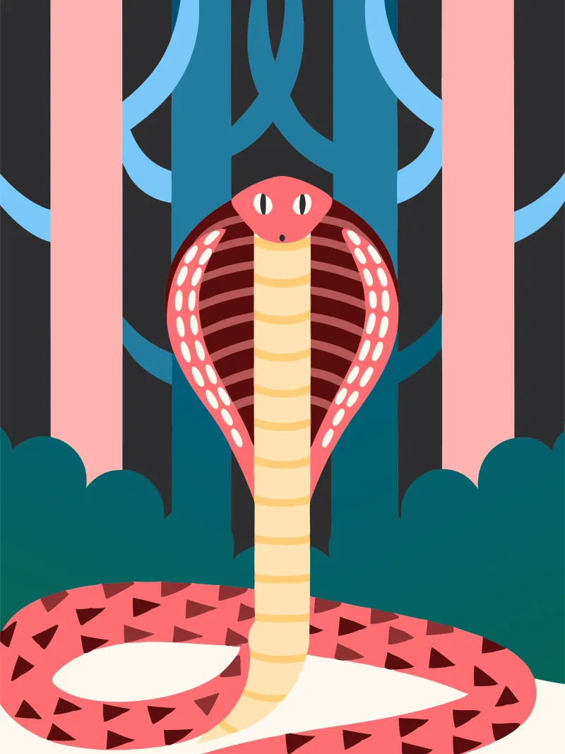 serpente cobra illustrazione vettoriale pellicola backlit da kamilaze