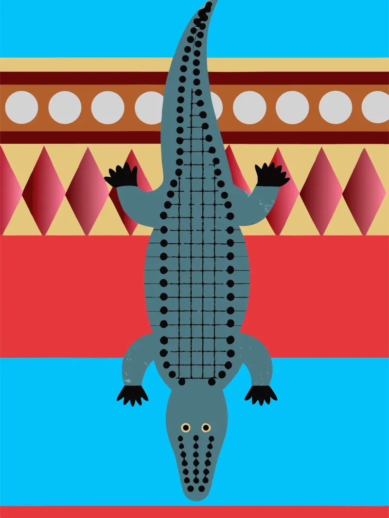 krokodil vector verbeelding canvas van kamilaze