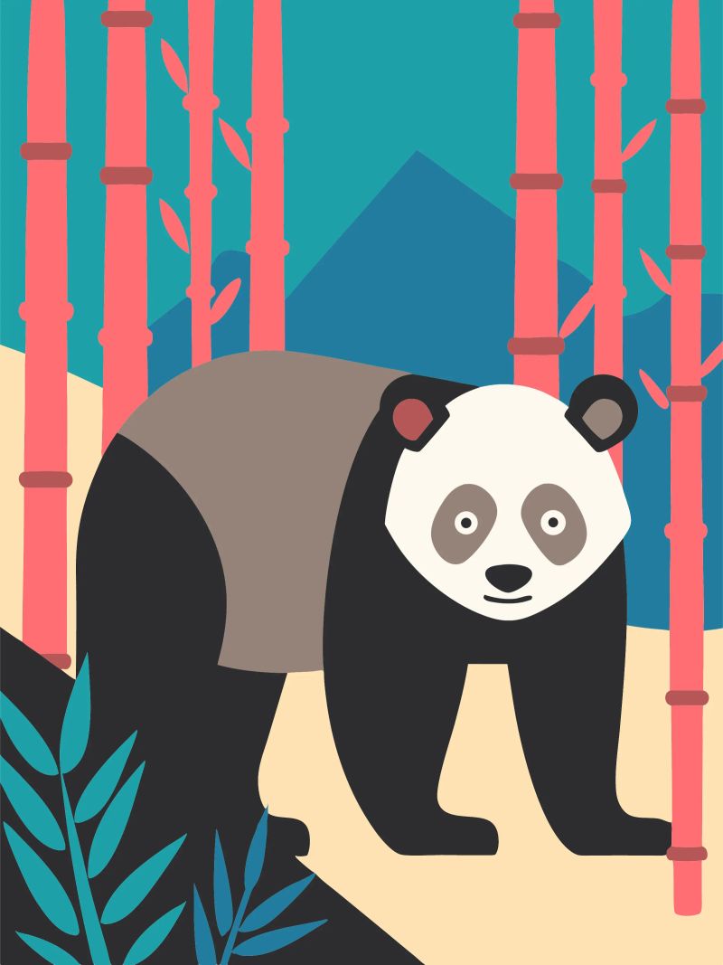 pandas vector imaginación metacrilato de kamilaze