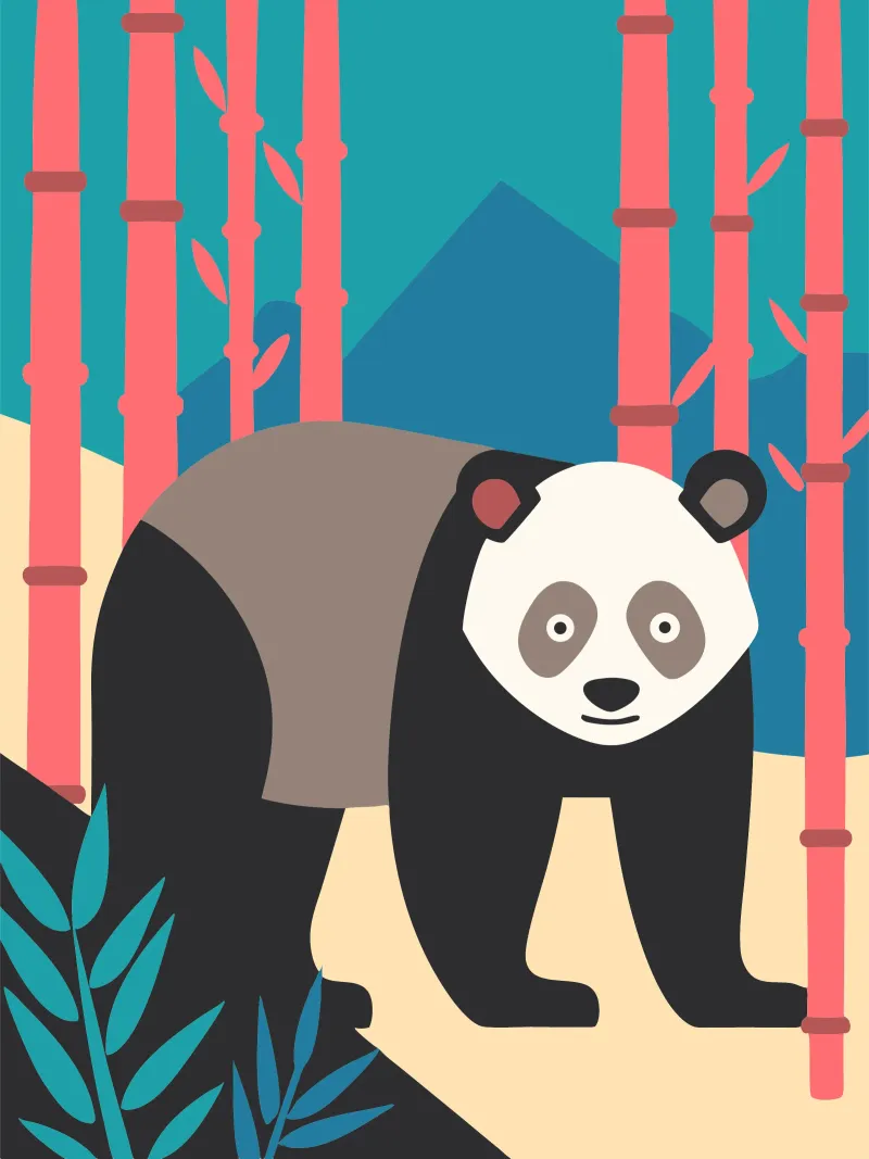 pandas vektor imagination Alu-Dibond von kamilaze