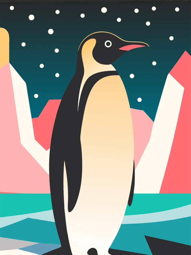 penguin vector imagination canvas by kamilaze
