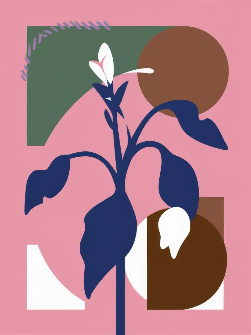 Dusky Plant Serenity poster with aluminum frame by Terra Tone