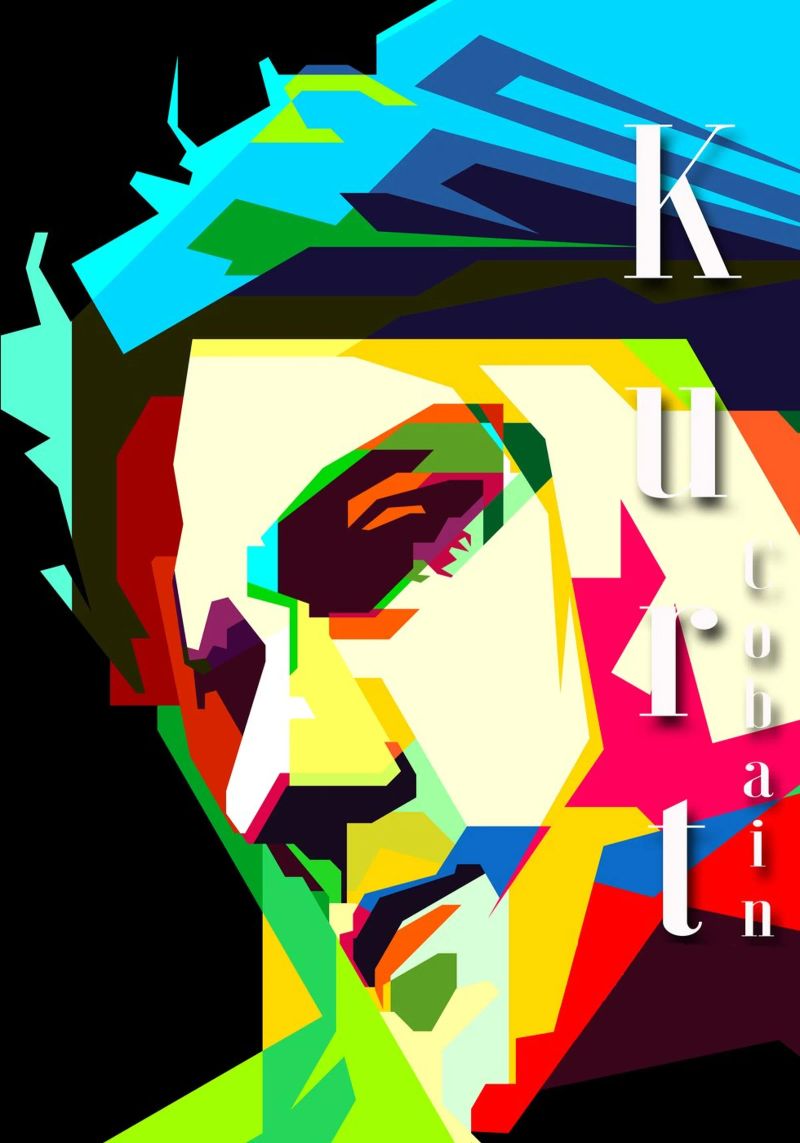 Kurt Cobain Nirvana Zanger Muzikant WPAP Nu Trending poster van Artkreator