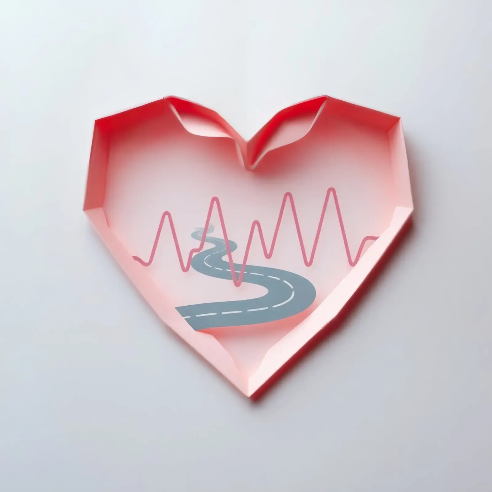 Design a forma di cuore con strada tortuosa e linea del polso plexiglass da DesignDoodle
