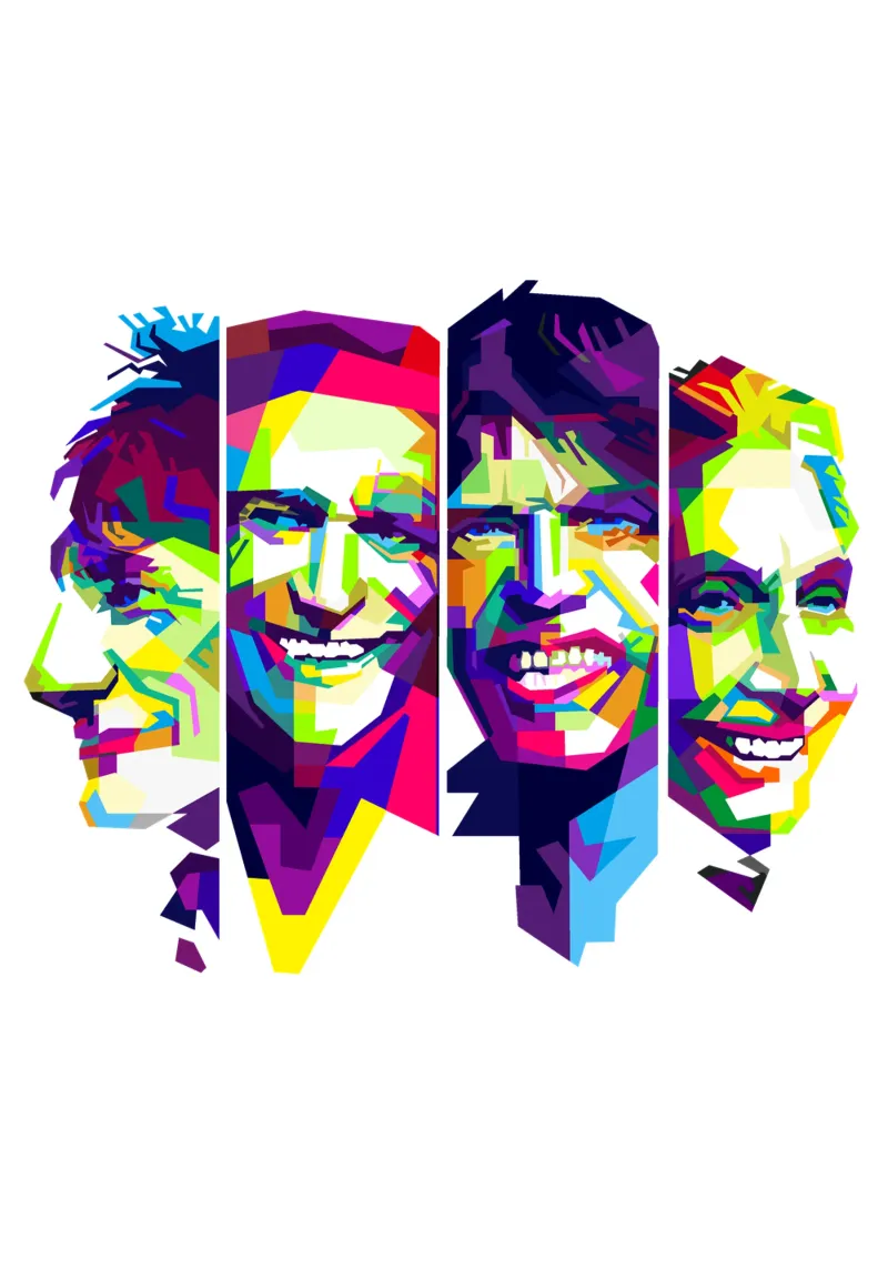 Rolling Stones Rock And Roll Band WPAP Trending Now pellicola backlit da Artkreator