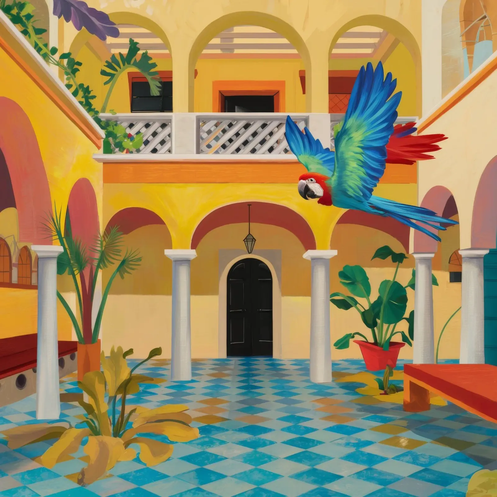 Cortile Parrot Majesty pellicola backlit da Jasper Rune