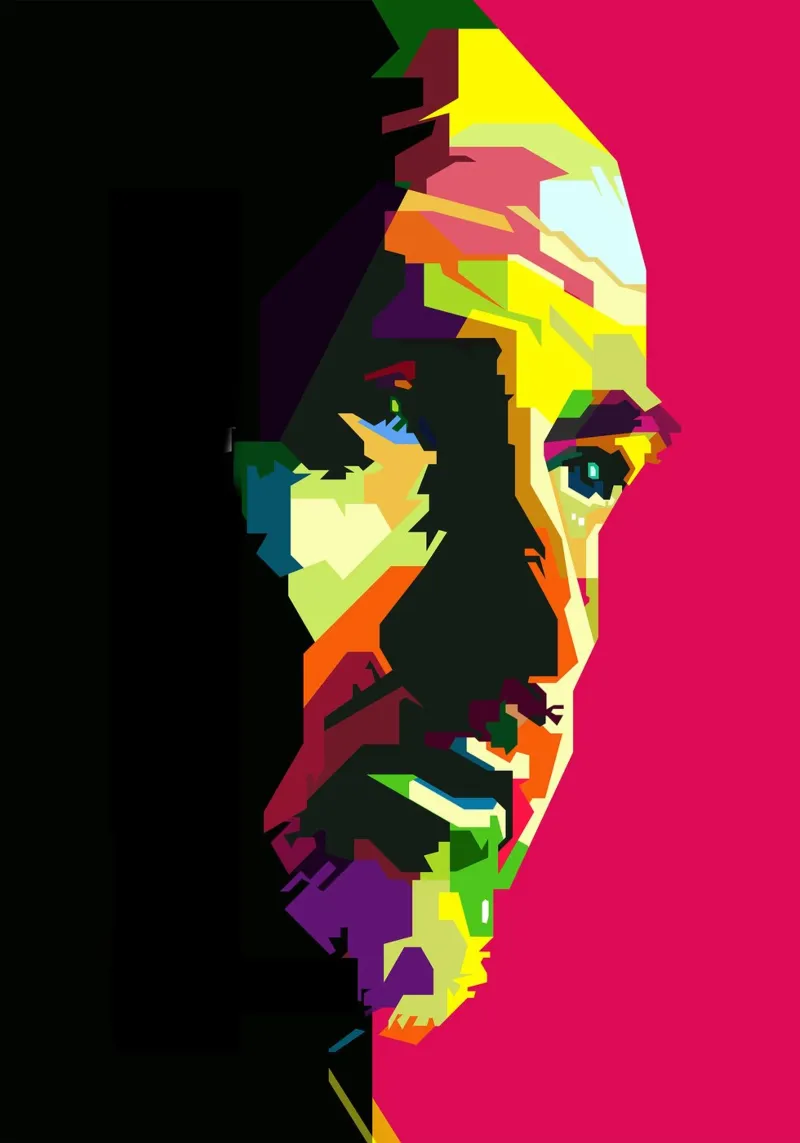 Peter Gabriel Cantante progressista britannico WPAP Trending Now pellicola backlit da Artkreator
