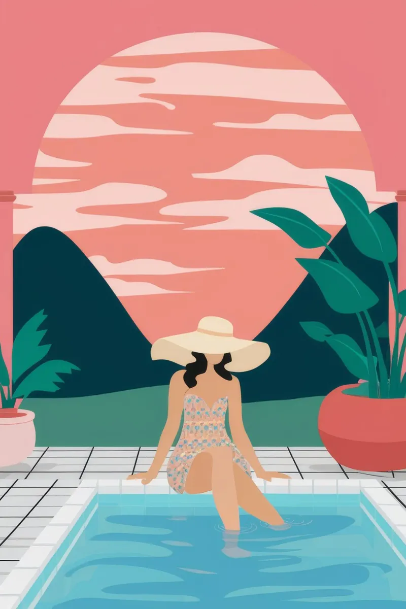 Sunset Poolside Solitude hahnemühle by Stone Patina
